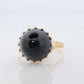 14k Gold ONYX ring. Unique Cabochon Pyramid Onyx Signet or Pinky ring.