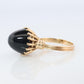 14k Gold ONYX ring. Unique Cabochon Pyramid Onyx Signet or Pinky ring.