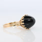 14k Gold ONYX ring. Unique Cabochon Pyramid Onyx Signet or Pinky ring.