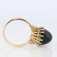 14k Gold ONYX ring. Unique Cabochon Pyramid Onyx Signet or Pinky ring.