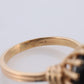 14k Gold ONYX ring. Unique Cabochon Pyramid Onyx Signet or Pinky ring.