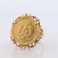14k Gold Signet Ring with a 22k Dos Pesos Mexican Coin Bezel set.