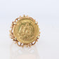 14k Gold Signet Ring with a 22k Dos Pesos Mexican Coin Bezel set.