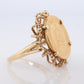 14k Gold Signet Ring with a 22k Dos Pesos Mexican Coin Bezel set.