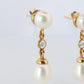 Tiffany & Co 18k Pearl Diamond Earrings. Diamond by the yard Drop Earrings.