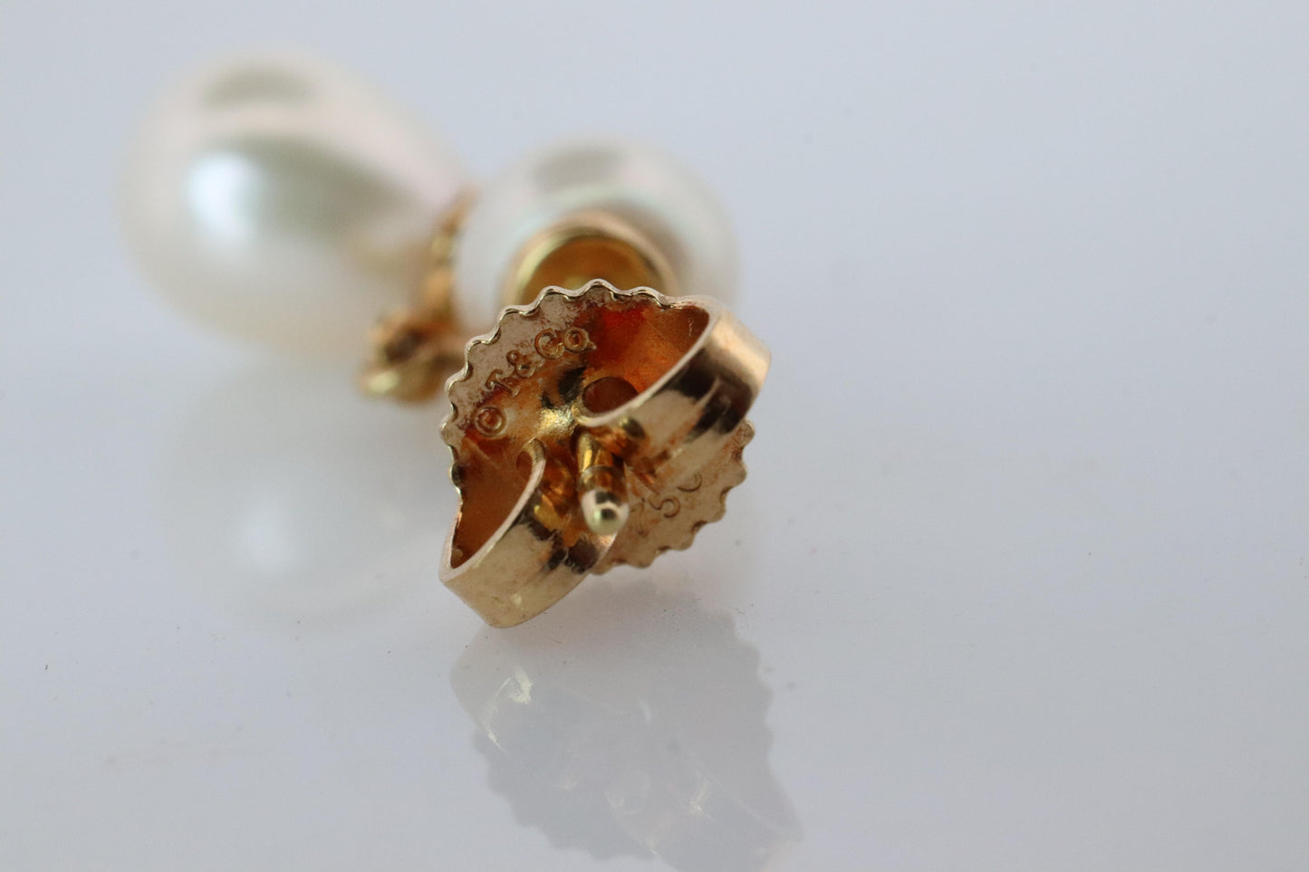 Tiffany & Co 18k Pearl Diamond Earrings. Diamond by the yard Drop Earrings.