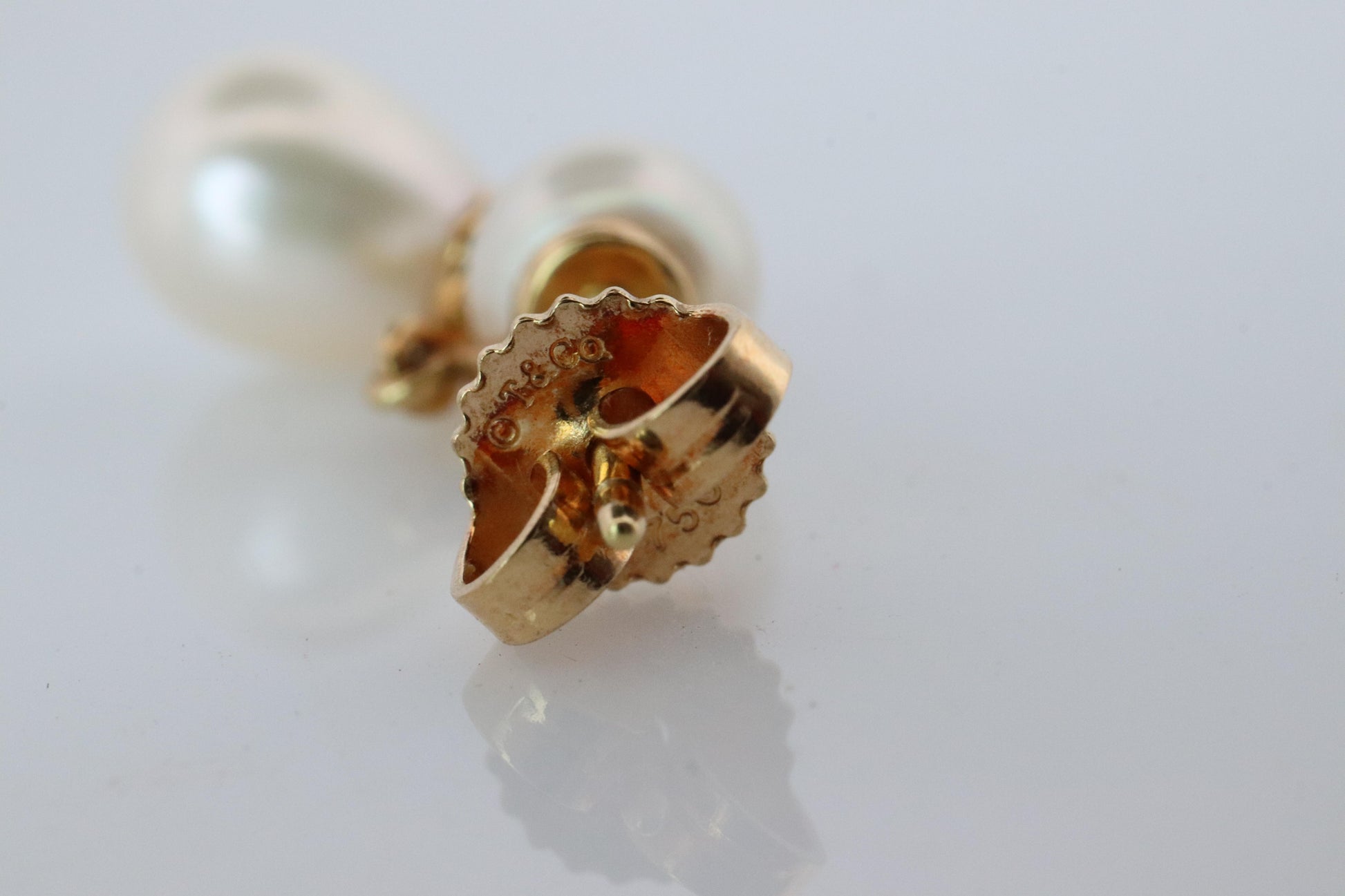 Tiffany & Co 18k Pearl Diamond Earrings. Diamond by the yard Drop Earrings.