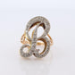 Custom Letter B diamond ring. Cursive Letter B 14k Yellow Gold Ring.
