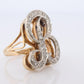 Custom Letter B diamond ring. Cursive Letter B 14k Yellow Gold Ring.