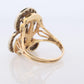 Custom Letter B diamond ring. Cursive Letter B 14k Yellow Gold Ring.