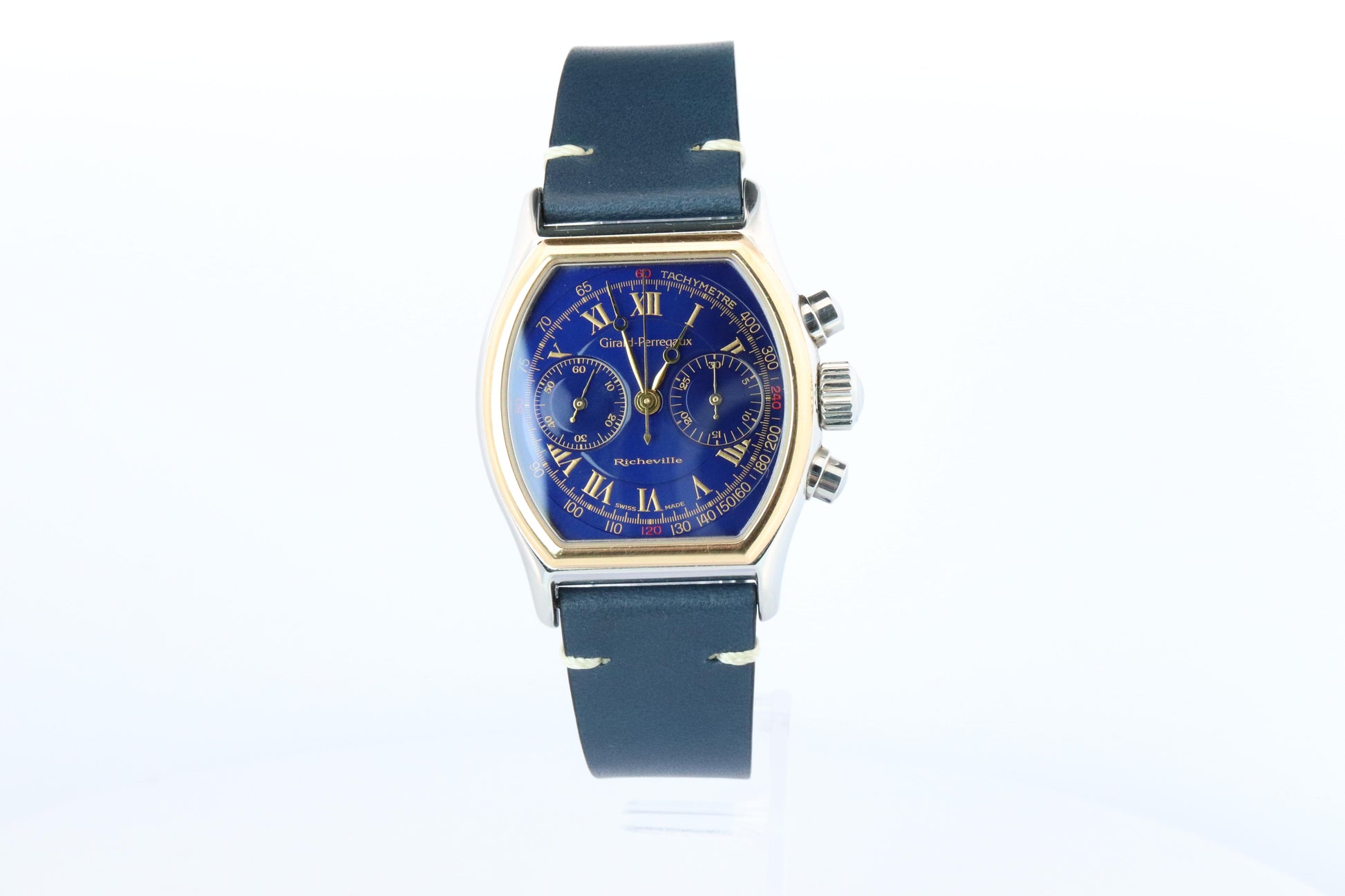 Girard-Perregaux Richeville ref. 2710 BLUE DIAL 18k Bezel Mens Watch