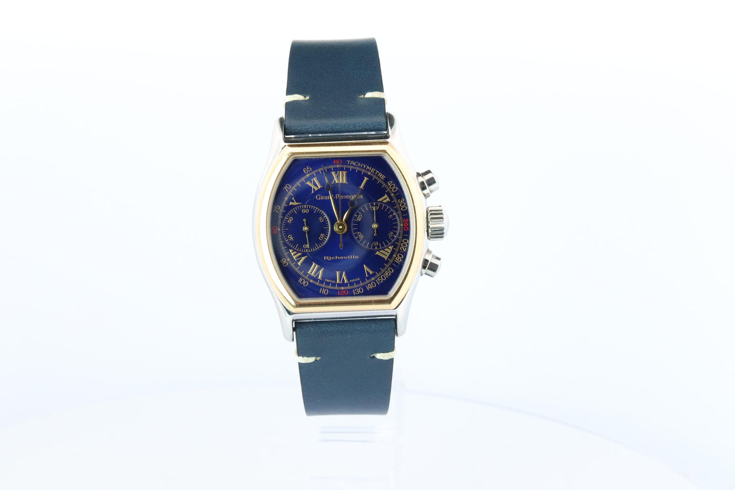 Girard-Perregaux Richeville ref. 2710 BLUE DIAL 18k Bezel Mens Watch