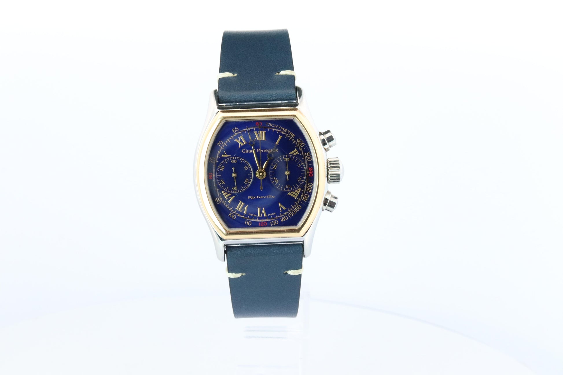 Girard-Perregaux Richeville ref. 2710 BLUE DIAL 18k Bezel Mens Watch