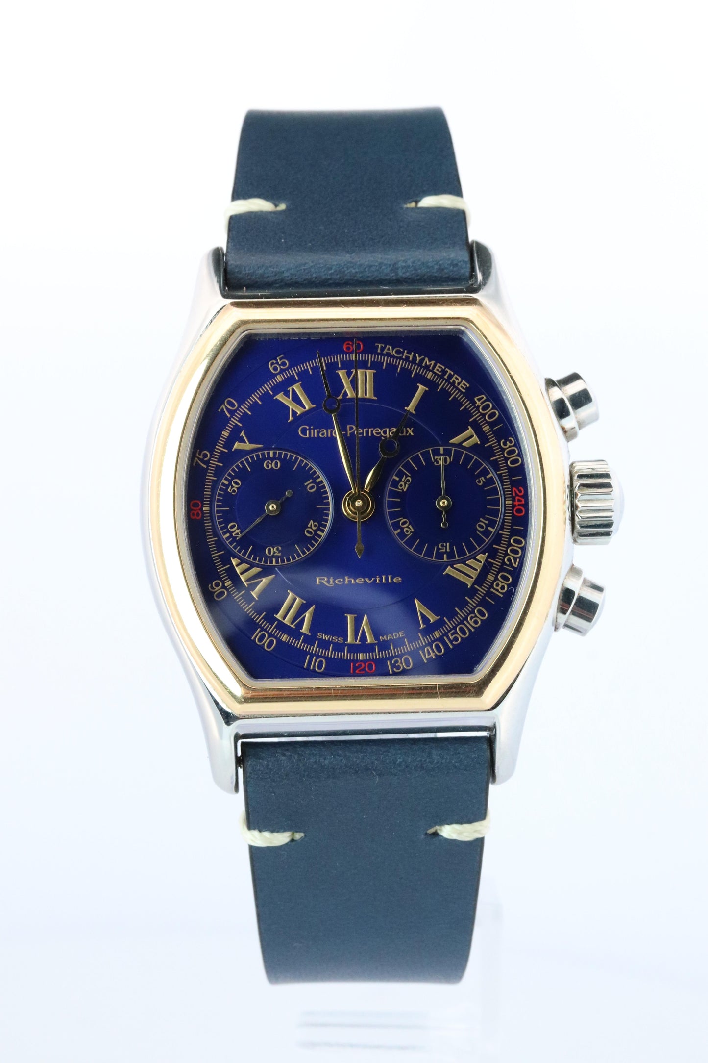 Girard-Perregaux Richeville ref. 2710 BLUE DIAL 18k Bezel Mens Watch
