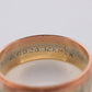 14k Wide band. Tricolor Gold Ring. White Yellow Rose Gold Textured band