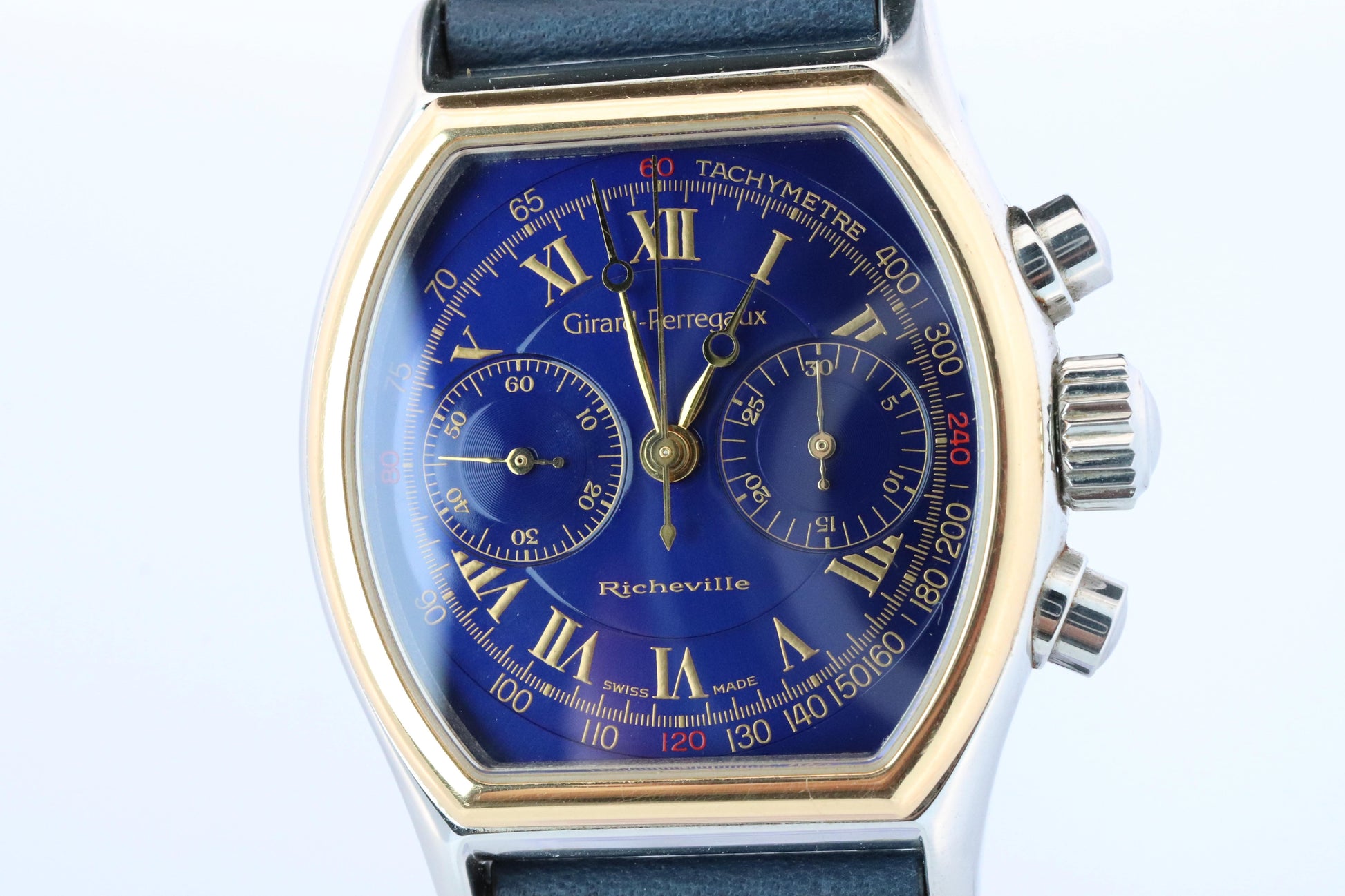 Girard-Perregaux Richeville ref. 2710 BLUE DIAL 18k Bezel Mens Watch