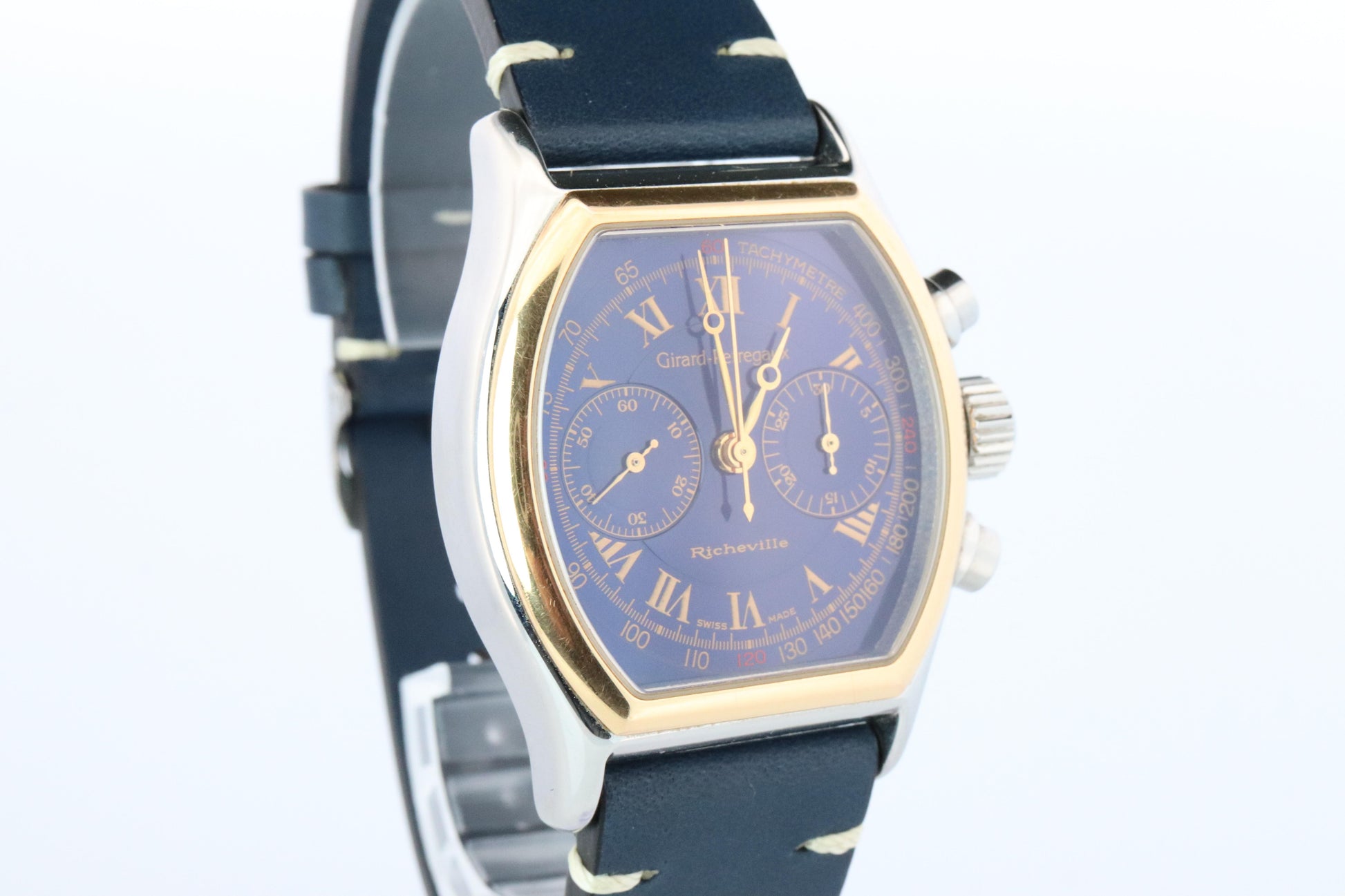 Girard-Perregaux Richeville ref. 2710 BLUE DIAL 18k Bezel Mens Watch