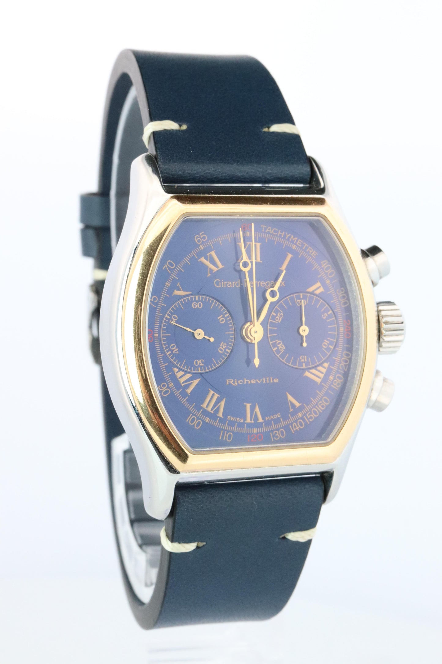 Girard-Perregaux Richeville ref. 2710 BLUE DIAL 18k Bezel Mens Watch
