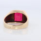10K Ruby ring. 10k Yellow Gold Mens LC Ruby Signet Ring