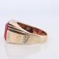 10K Ruby ring. 10k Yellow Gold Mens LC Ruby Signet Ring