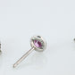 Tiffany & Co Kolor by the Yard Stud Earrings. T&CO Platinum Pink Sapphire Studs.