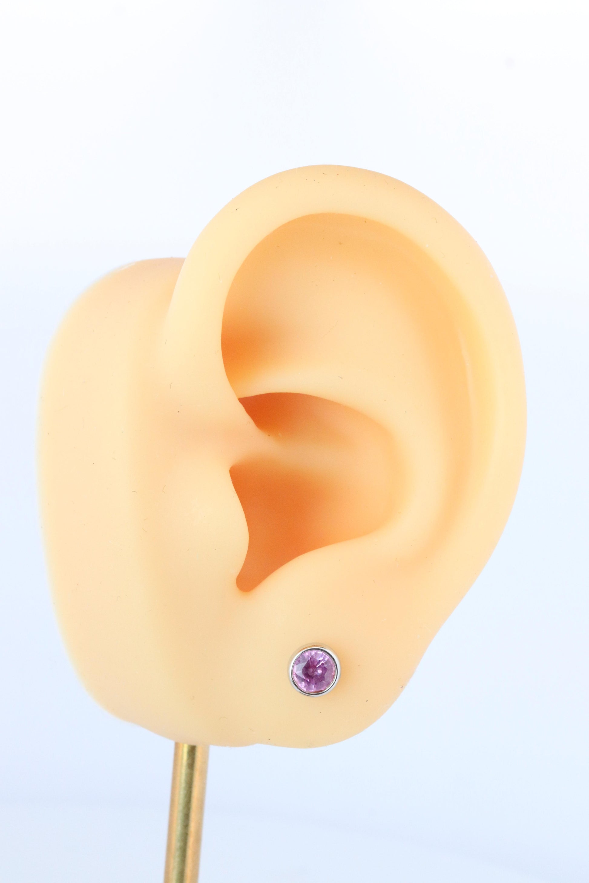 Tiffany & Co Kolor by the Yard Stud Earrings. T&CO Platinum Pink Sapphire Studs.