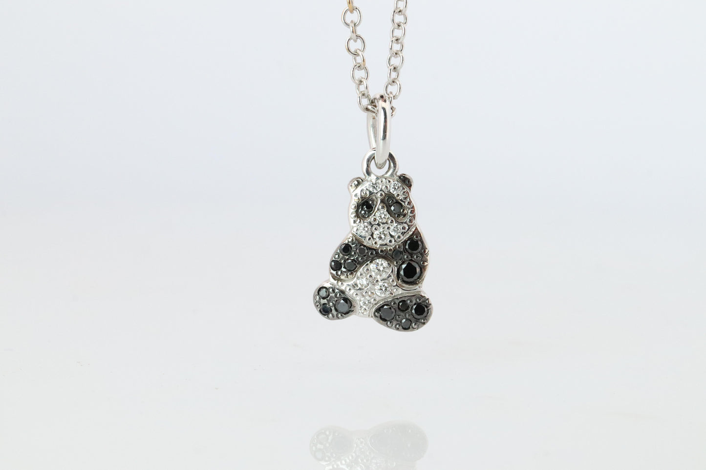 18k POMELATTO Charm. 18k Panda Bear Diamond Pendant Bracelet Charm and Necklace