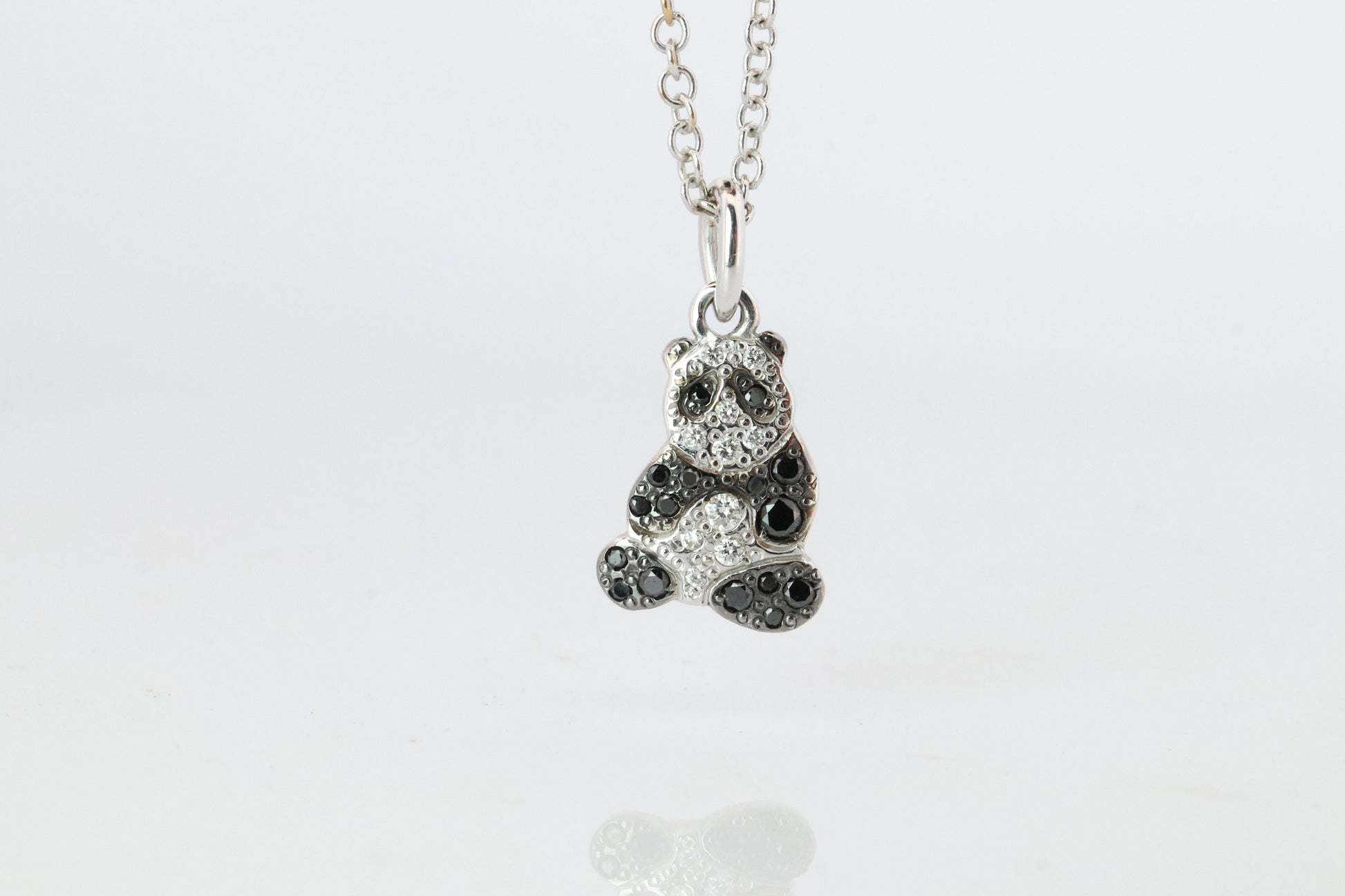 18k POMELATTO Charm. 18k Panda Bear Diamond Pendant Bracelet Charm and Necklace