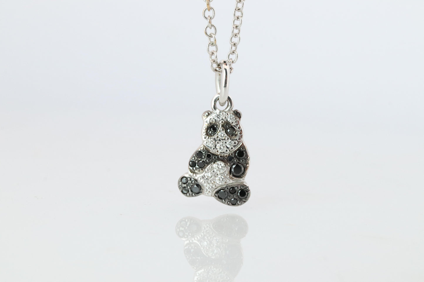 18k POMELATTO Charm. 18k Panda Bear Diamond Pendant Bracelet Charm and Necklace