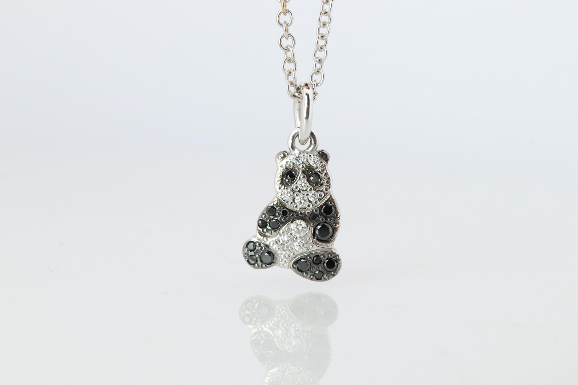 18k POMELATTO Charm. 18k Panda Bear Diamond Pendant Bracelet Charm and Necklace