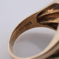 10k Custom Letter D Initial Ring. 10k Mens Hematite and Diamond signet ring.