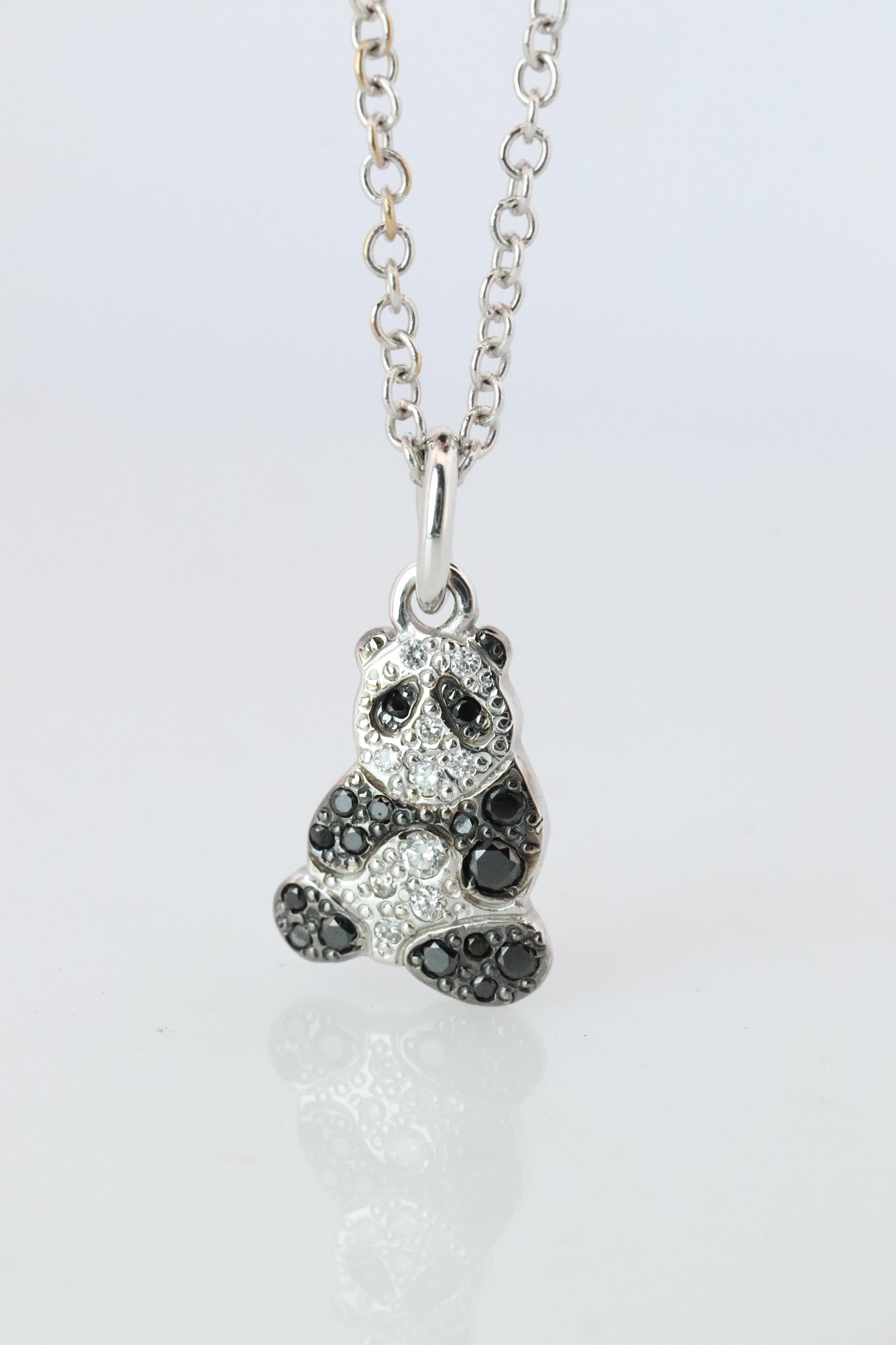 18k POMELATTO Charm. 18k Panda Bear Diamond Pendant Bracelet Charm and Necklace