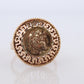 14k Greek Soldier Ladies ring. 14k Gold Filigree Centurion face Signet Ring
