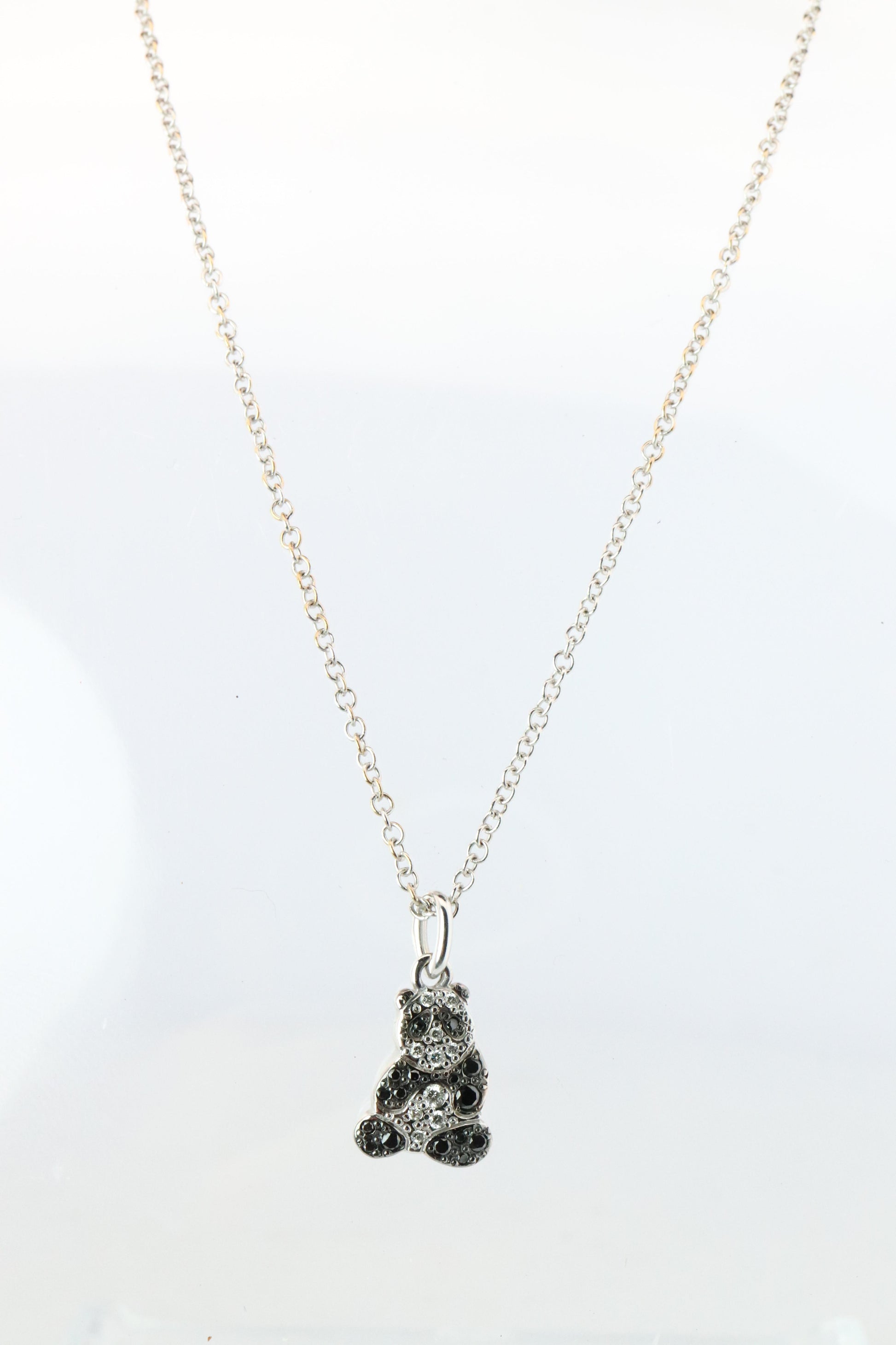 18k POMELATTO Charm. 18k Panda Bear Diamond Pendant Bracelet Charm and Necklace