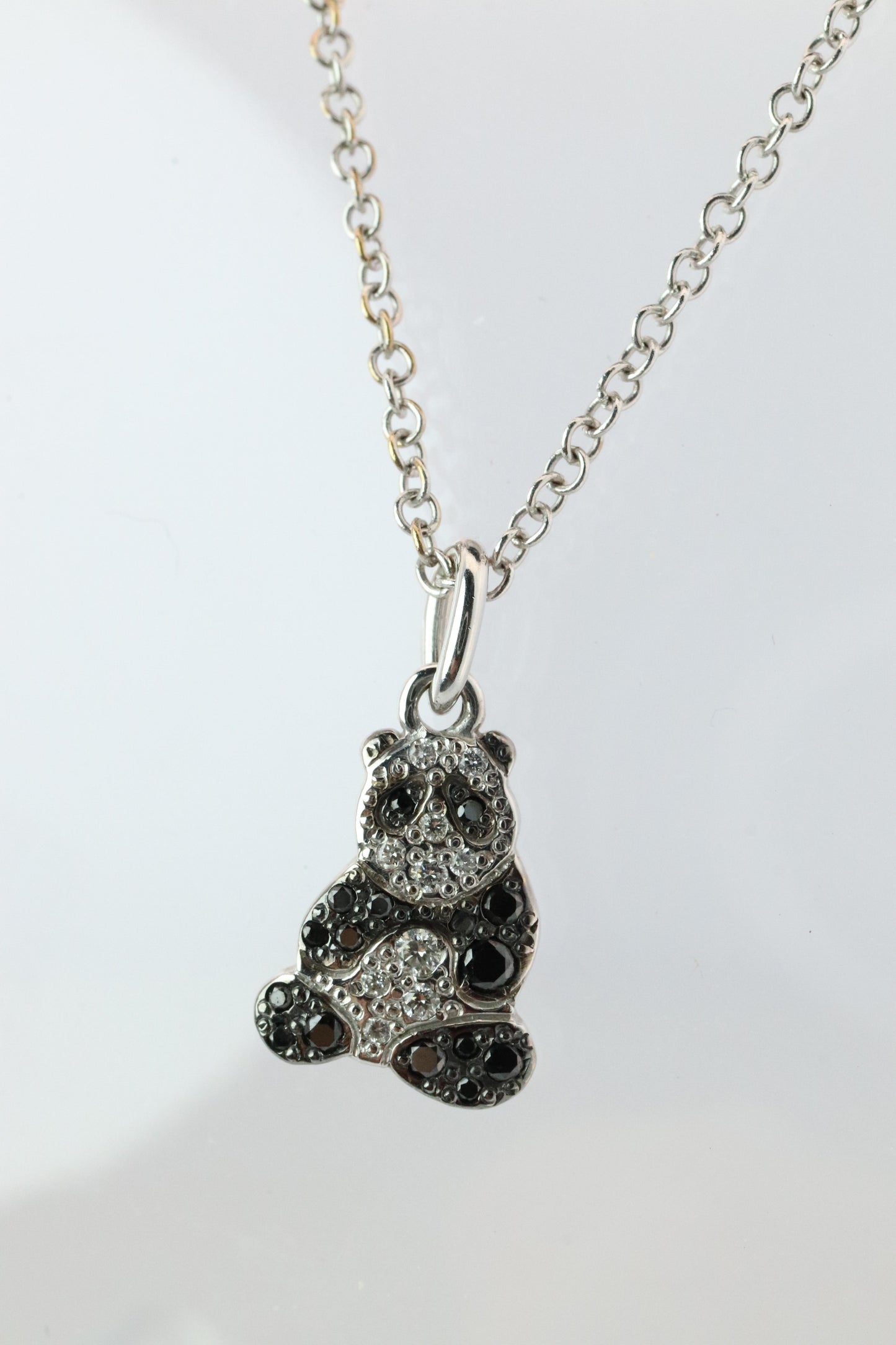 18k POMELATTO Charm. 18k Panda Bear Diamond Pendant Bracelet Charm and Necklace