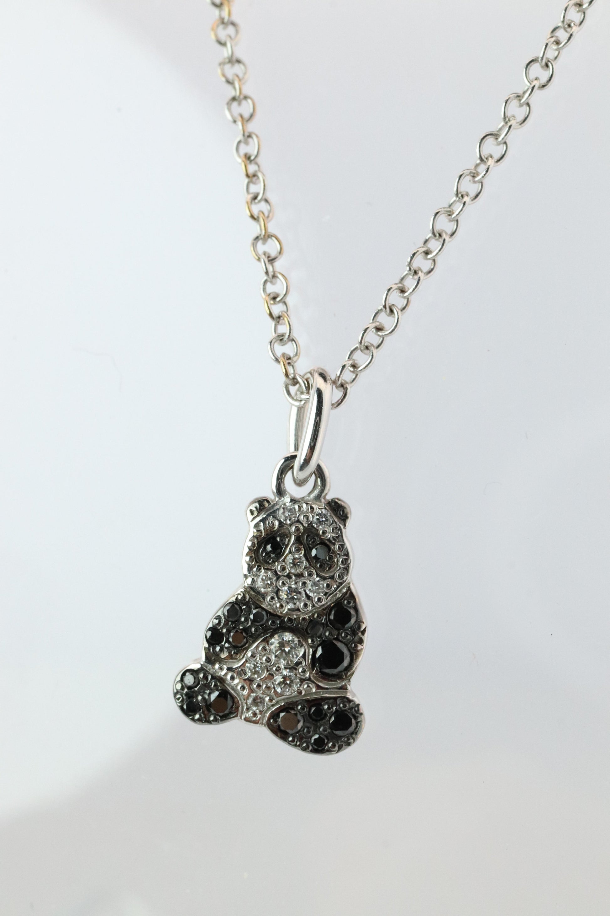 18k POMELATTO Charm. 18k Panda Bear Diamond Pendant Bracelet Charm and Necklace