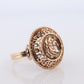 14k Greek Soldier Ladies ring. 14k Gold Filigree Centurion face Signet Ring