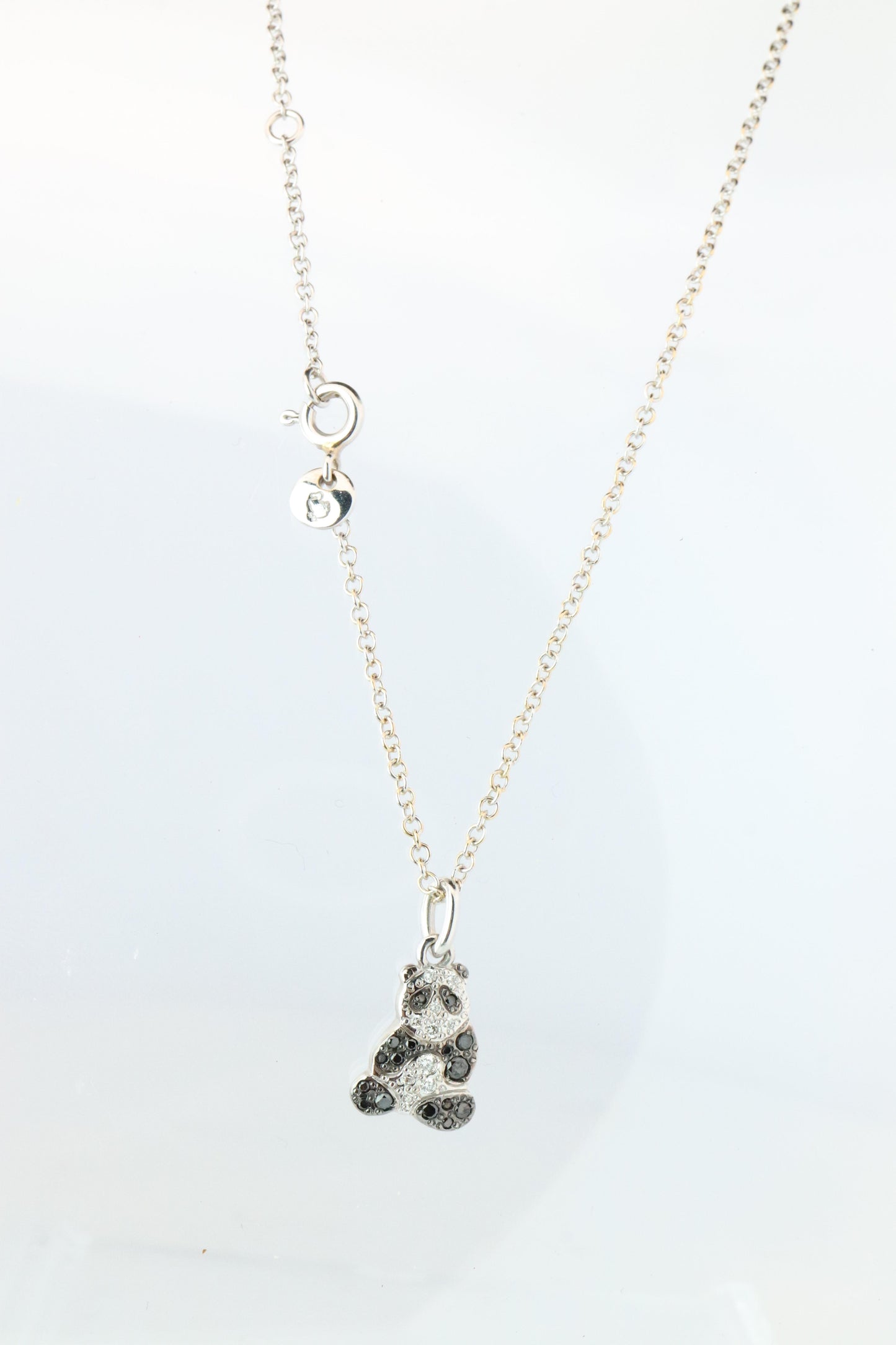 18k POMELATTO Charm. 18k Panda Bear Diamond Pendant Bracelet Charm and Necklace