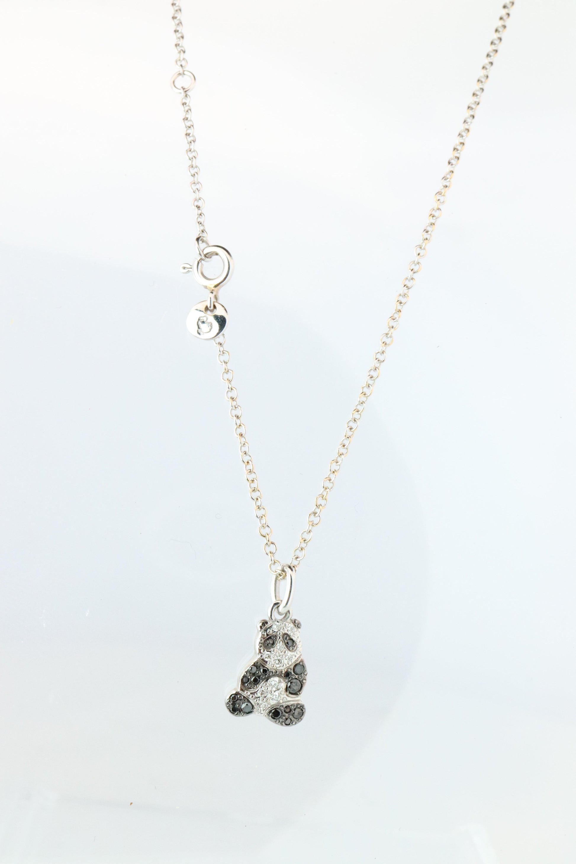 18k POMELATTO Charm. 18k Panda Bear Diamond Pendant Bracelet Charm and Necklace