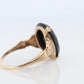 10k ONYX Diamond ring. Onyx 10k yellow gold ring. Vintage Victorian Onyx