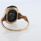 10k ONYX Diamond ring. Onyx 10k yellow gold ring. Vintage Victorian Onyx