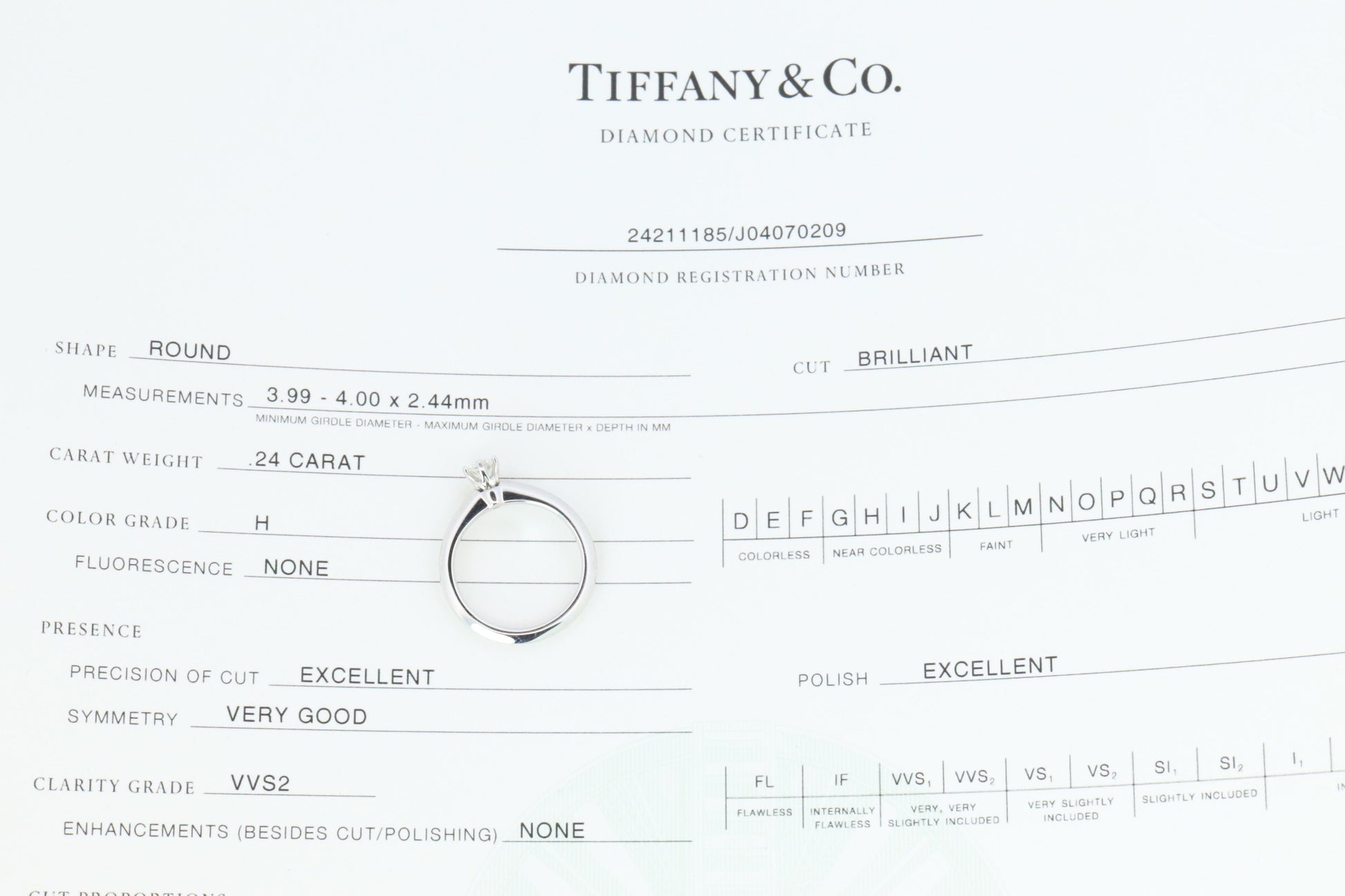 Certified Tiffany and Co Diamond Ring .24ct Tiffany Platinum Engagement ring