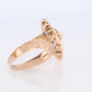 Victorian 14k Turquoise Cabochon and Pearl Seed Ring. 14k Victorian ornate Vine