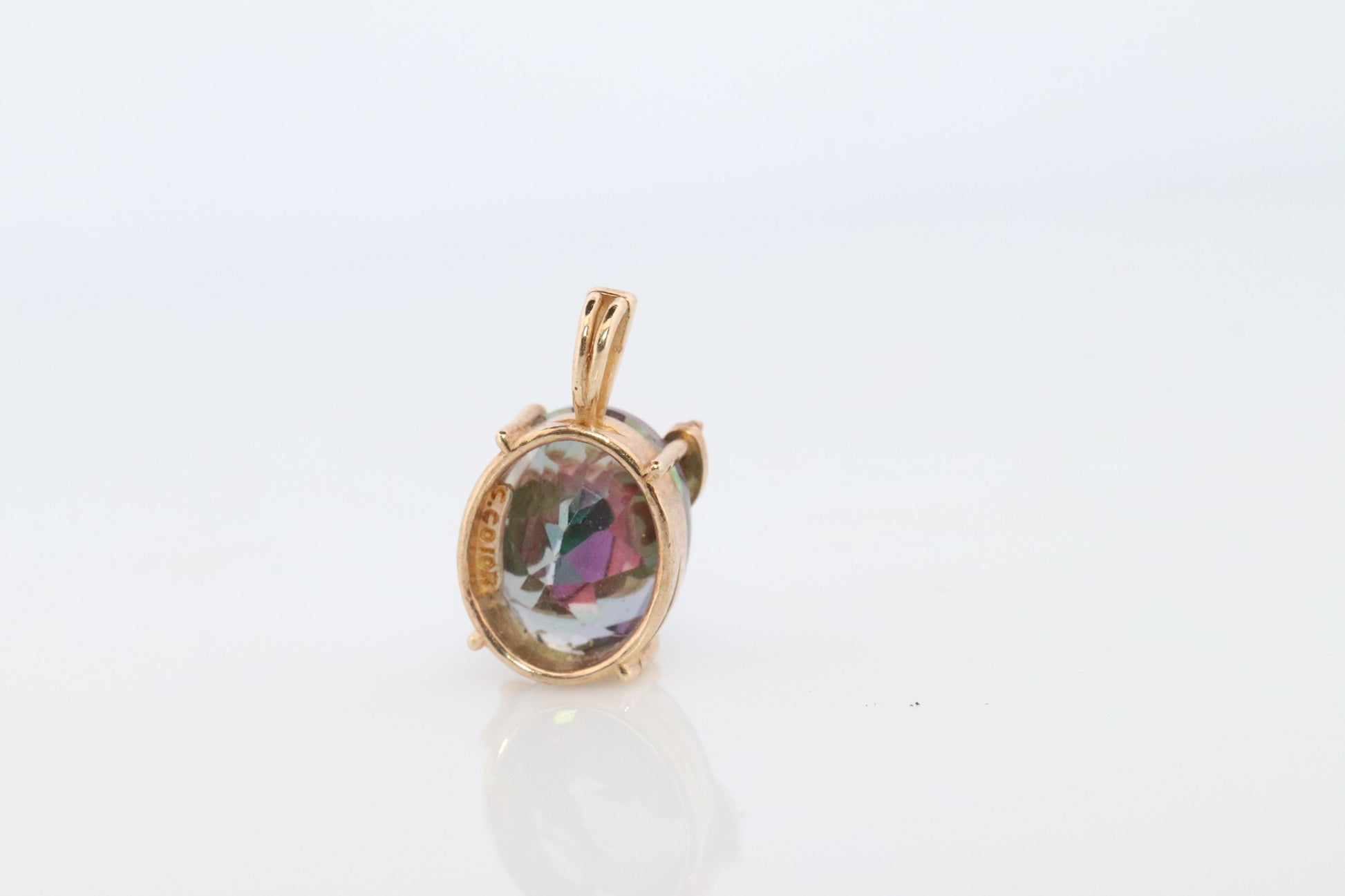 10k 12k Black Hills Gold Mystic Topaz Pendant. Black Hills Gold Vine Charm