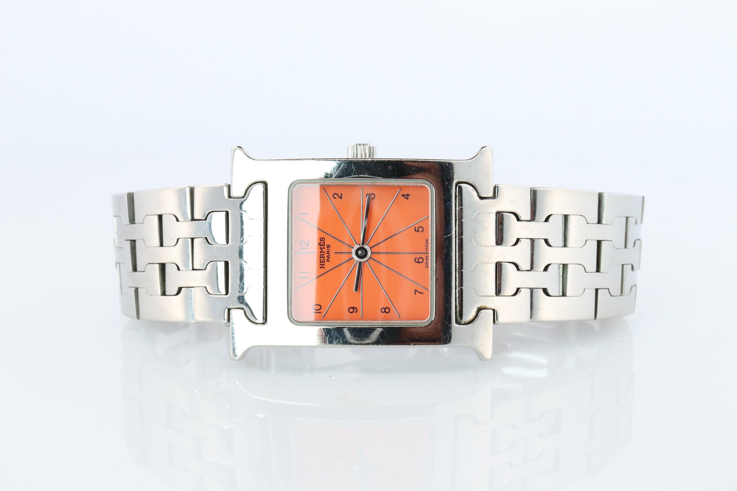 Genuine HERMES Heure H Orange HH1.210.830 Quartz Watch.