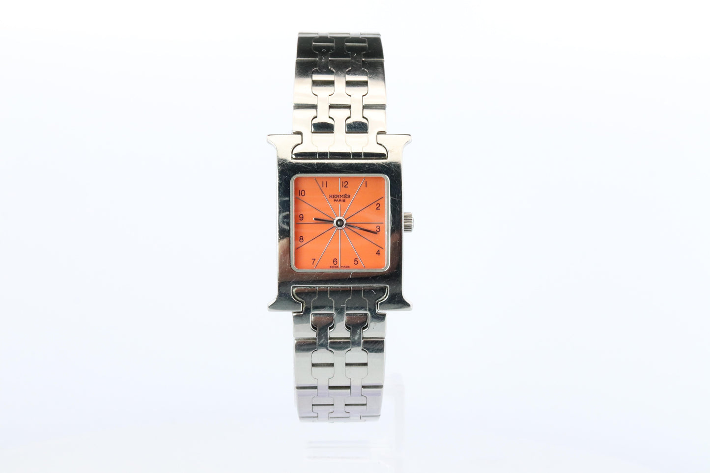 Genuine HERMES Heure H Orange HH1.210.830 Quartz Watch.