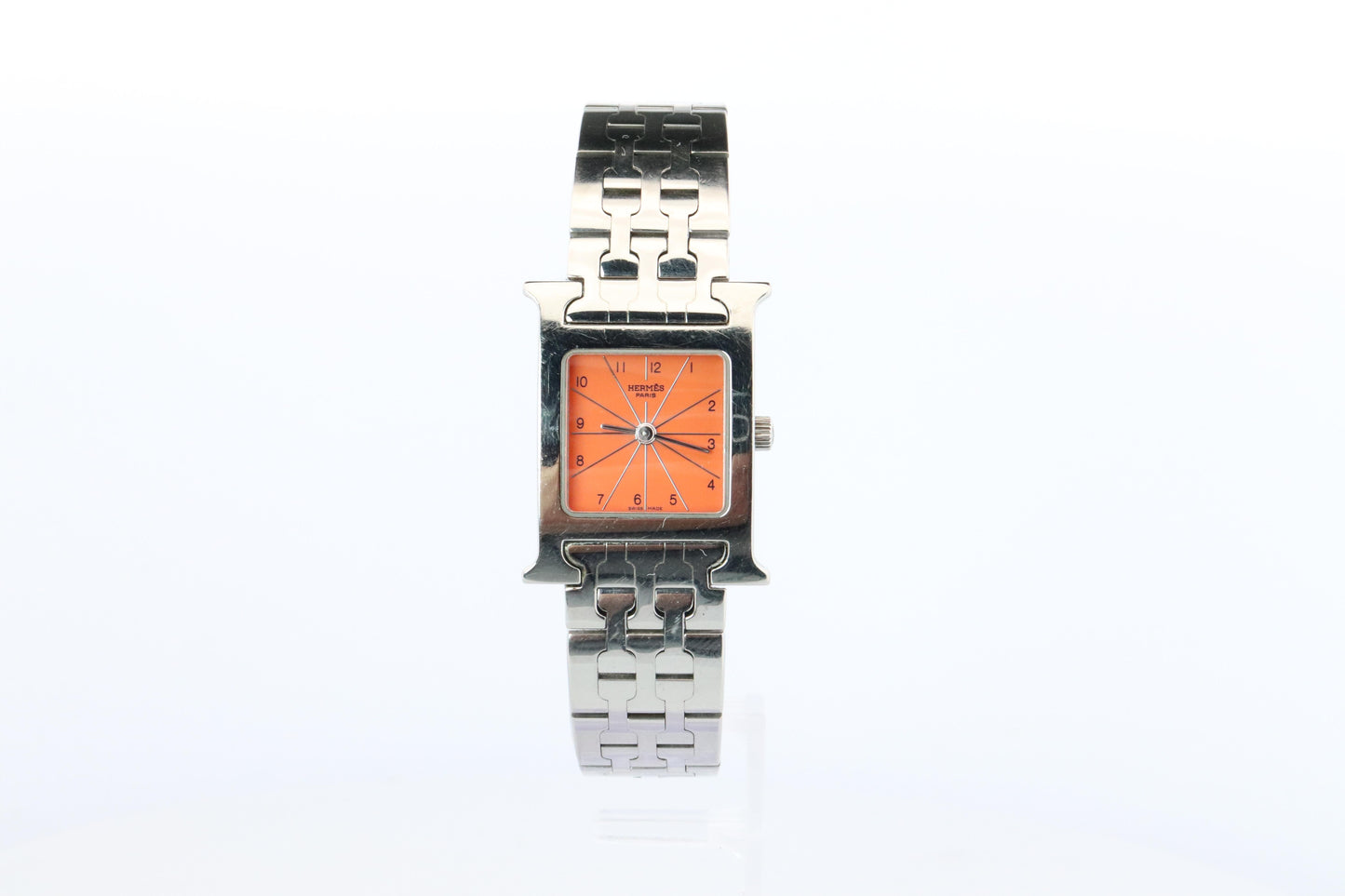 Genuine HERMES Heure H Orange HH1.210.830 Quartz Watch.