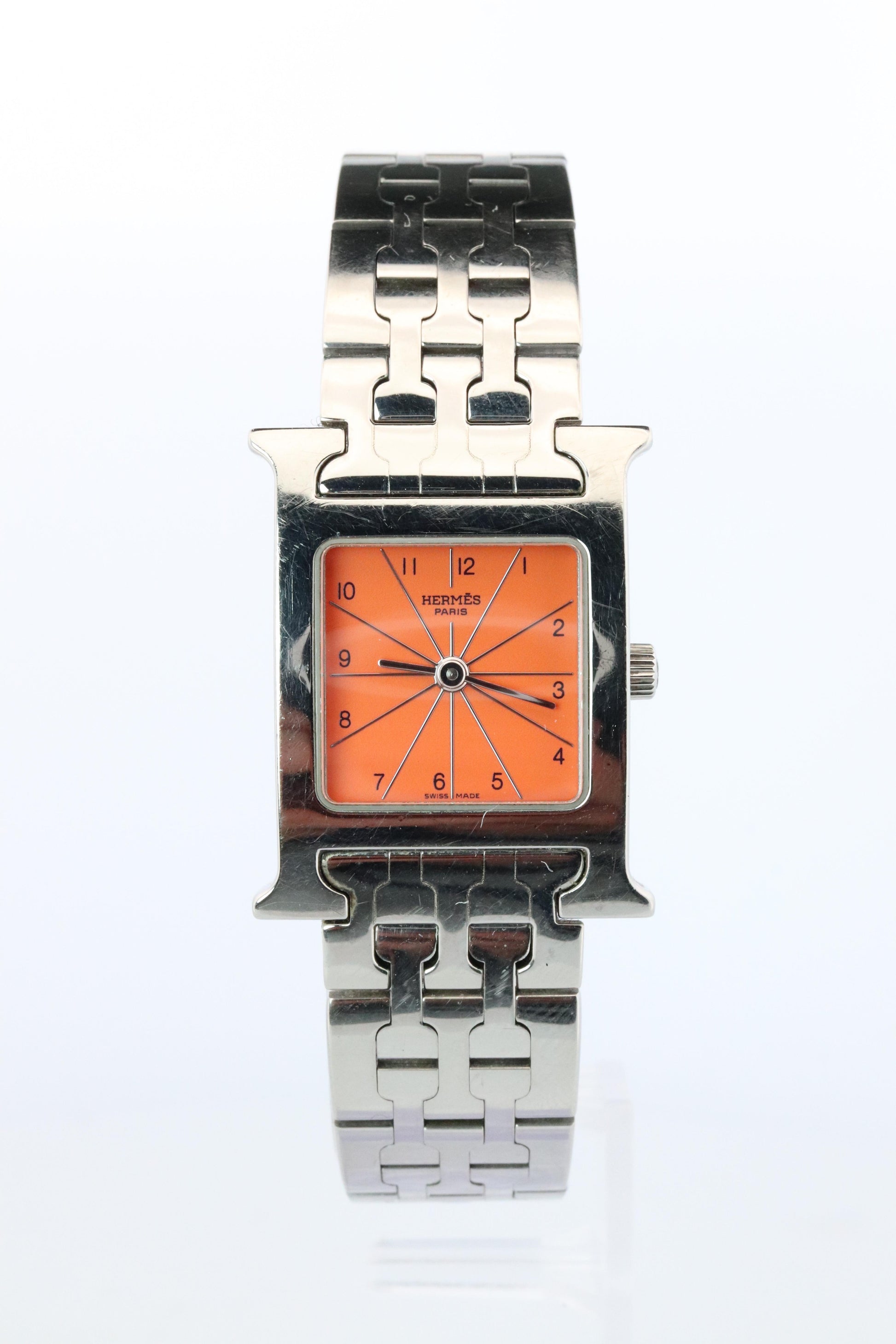 Genuine HERMES Heure H Orange HH1.210.830 Quartz Watch.