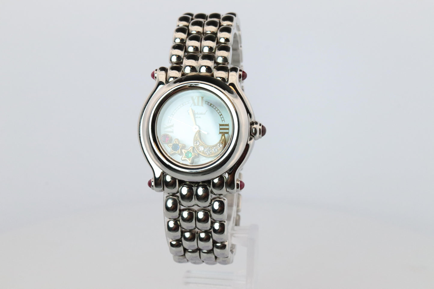 Chopard Happy Sport Moon and Stars Diamond Watch. Chopard LUC 27/8250-21 Ladies