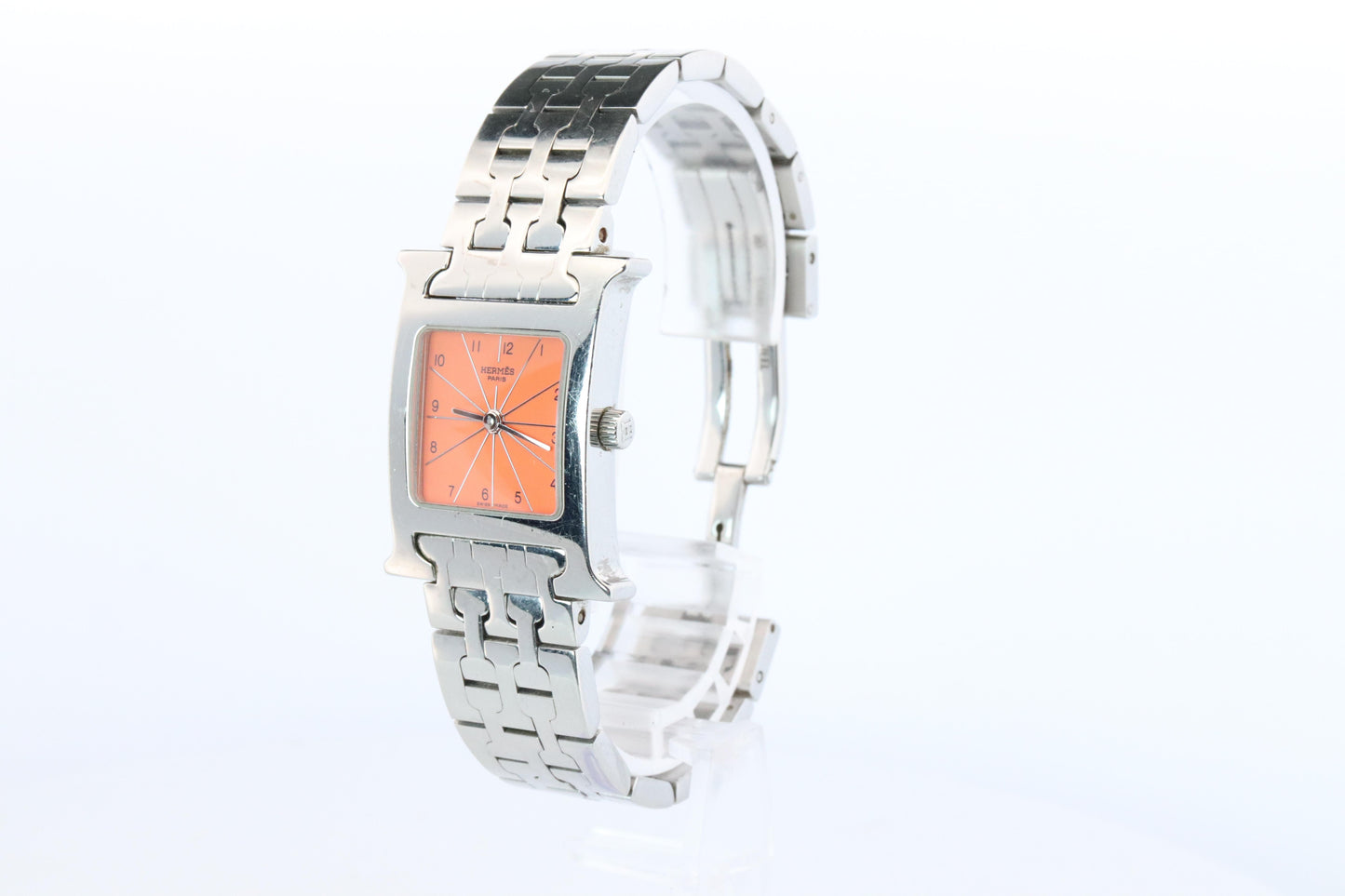 Genuine HERMES Heure H Orange HH1.210.830 Quartz Watch.